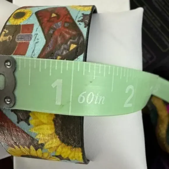NWT Sunflower Cowgirl Cowboy Boot Cuff Bracelet - Picture 3 of 3
